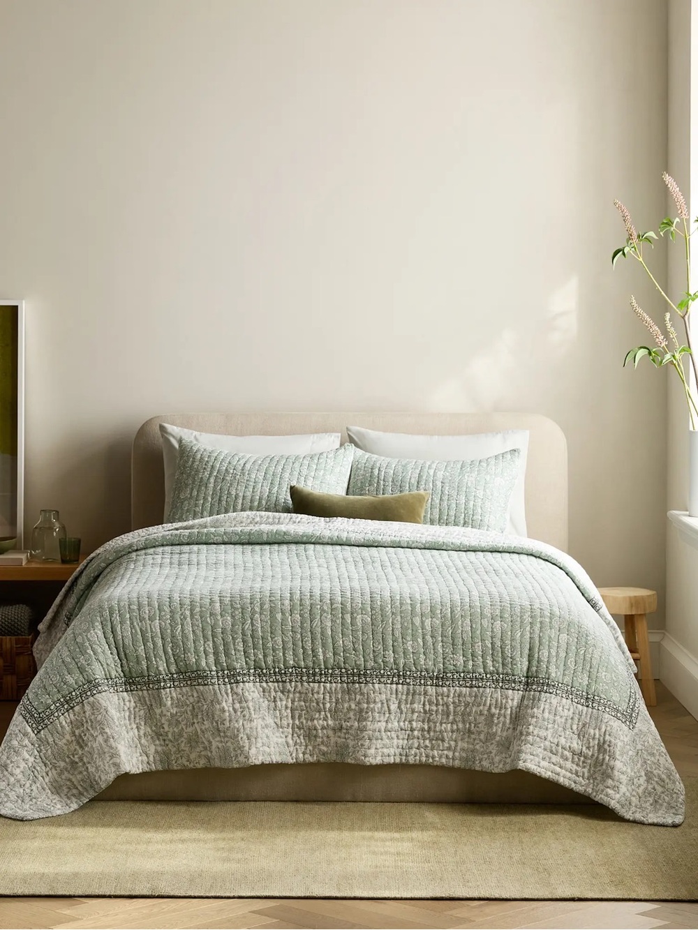 NWOT Quince Organic Cotton Block Print Quilt